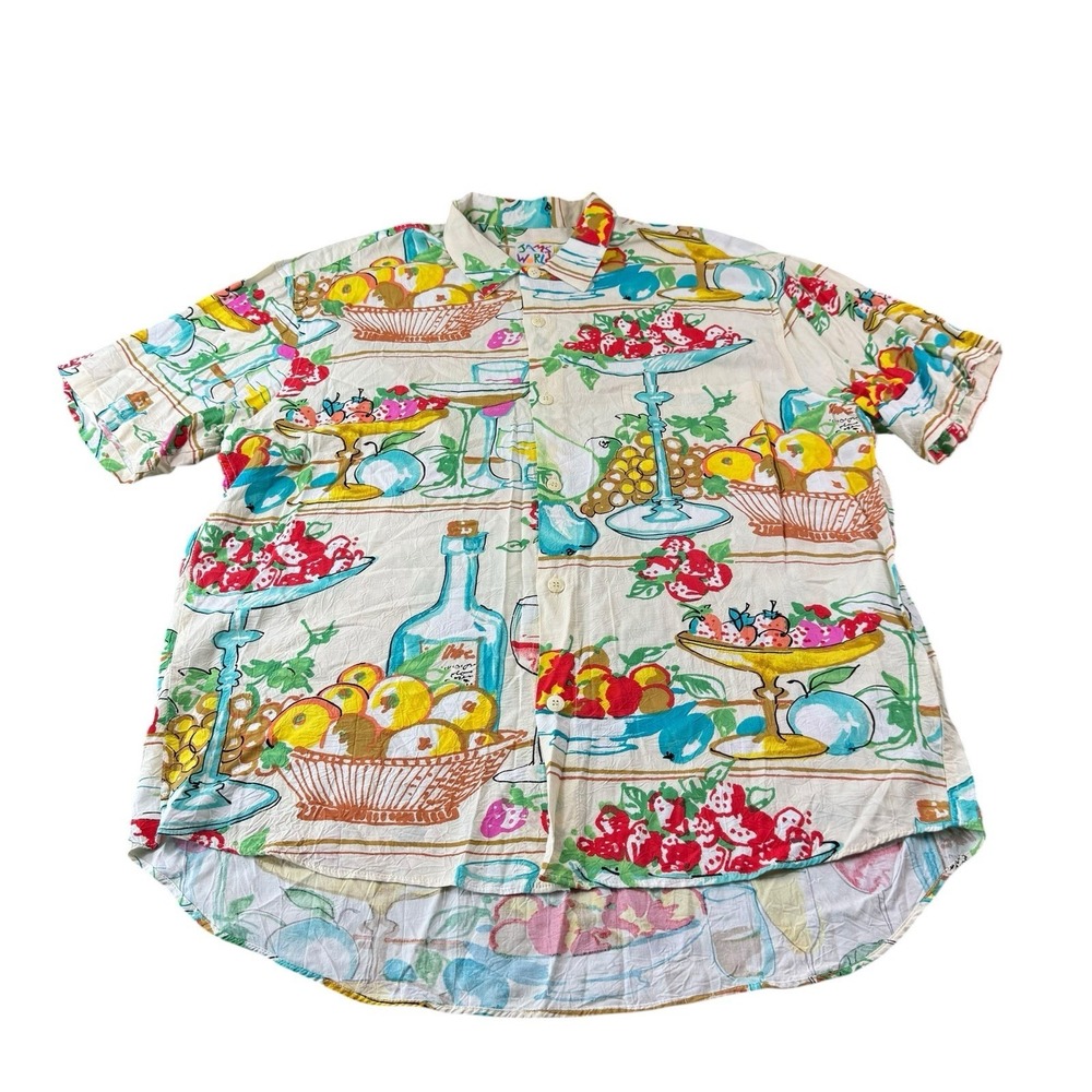 Jams World Fruit VTG Rayon Hawaiian AOP Button Front Size XL